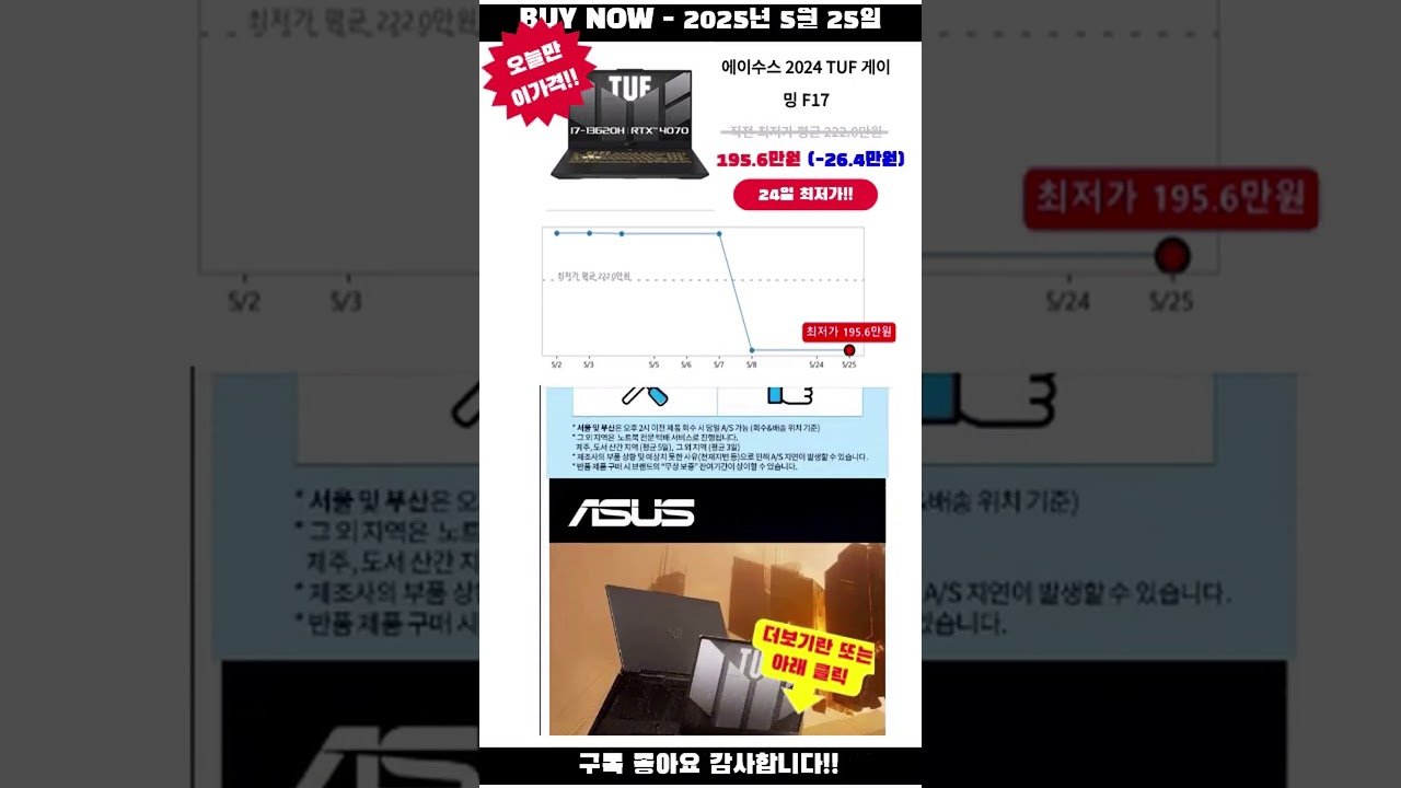 쿠팡 오늘만 이가격!! – 에이수스 2024 TUF 게이밍 F17 코어i7 인텔 13세대 지포스 RTX 4070