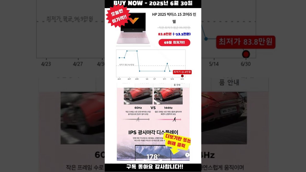 쿠팡 오늘만 이가격!! – HP 2025 빅터스 15 코어i5 인텔 13세대 지포스 RTX 3050 특가