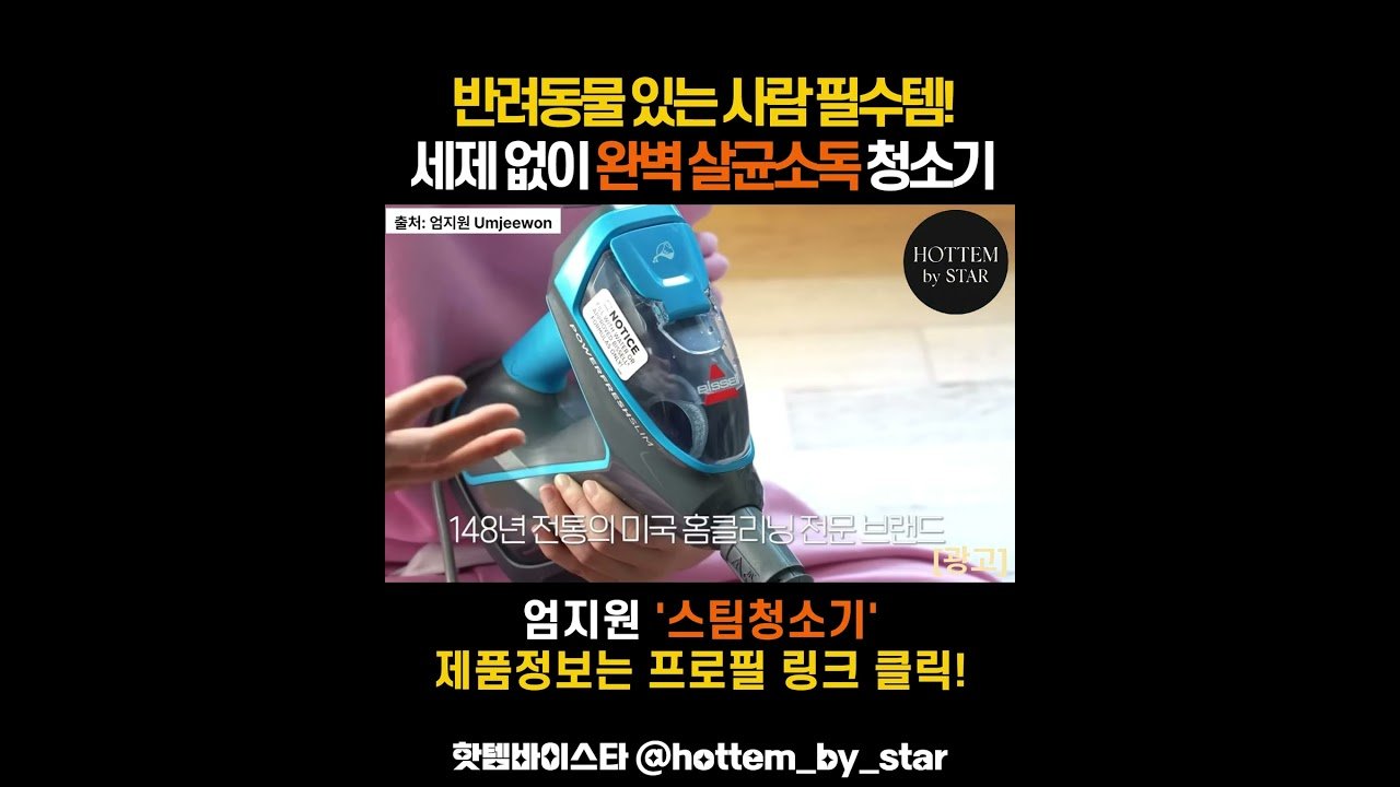 엄지원 스팀청소기로 반려견들의 필수템인 청소를 하다